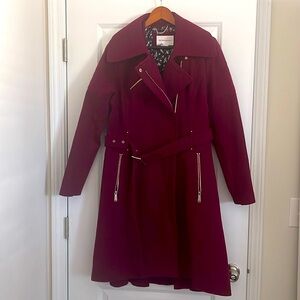 BCBGeneration burgundy coat in size large